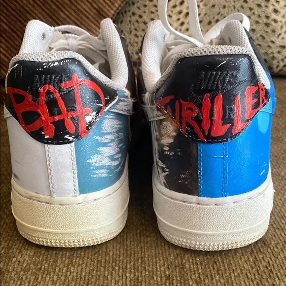 Nike Air Force One Michael Jackson Thriller Bad. Custom Hand Painted. Men’s 10.5 - Picture 9 of 13